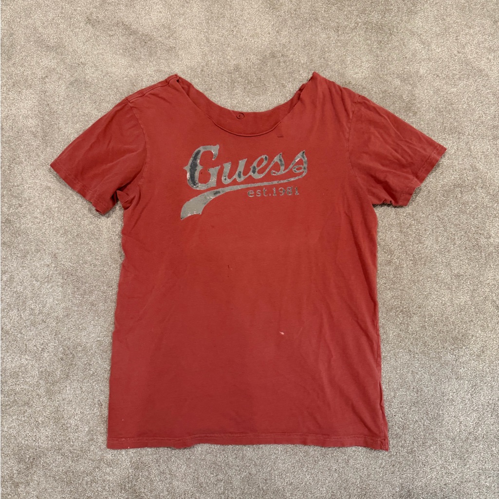 Guess Vintage Red Tee With Logo